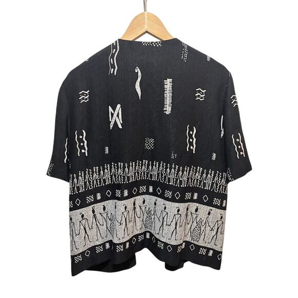 VTG R & M Richards Vintage shirt short sleeve black white open front blouse - Picture 2 of 7